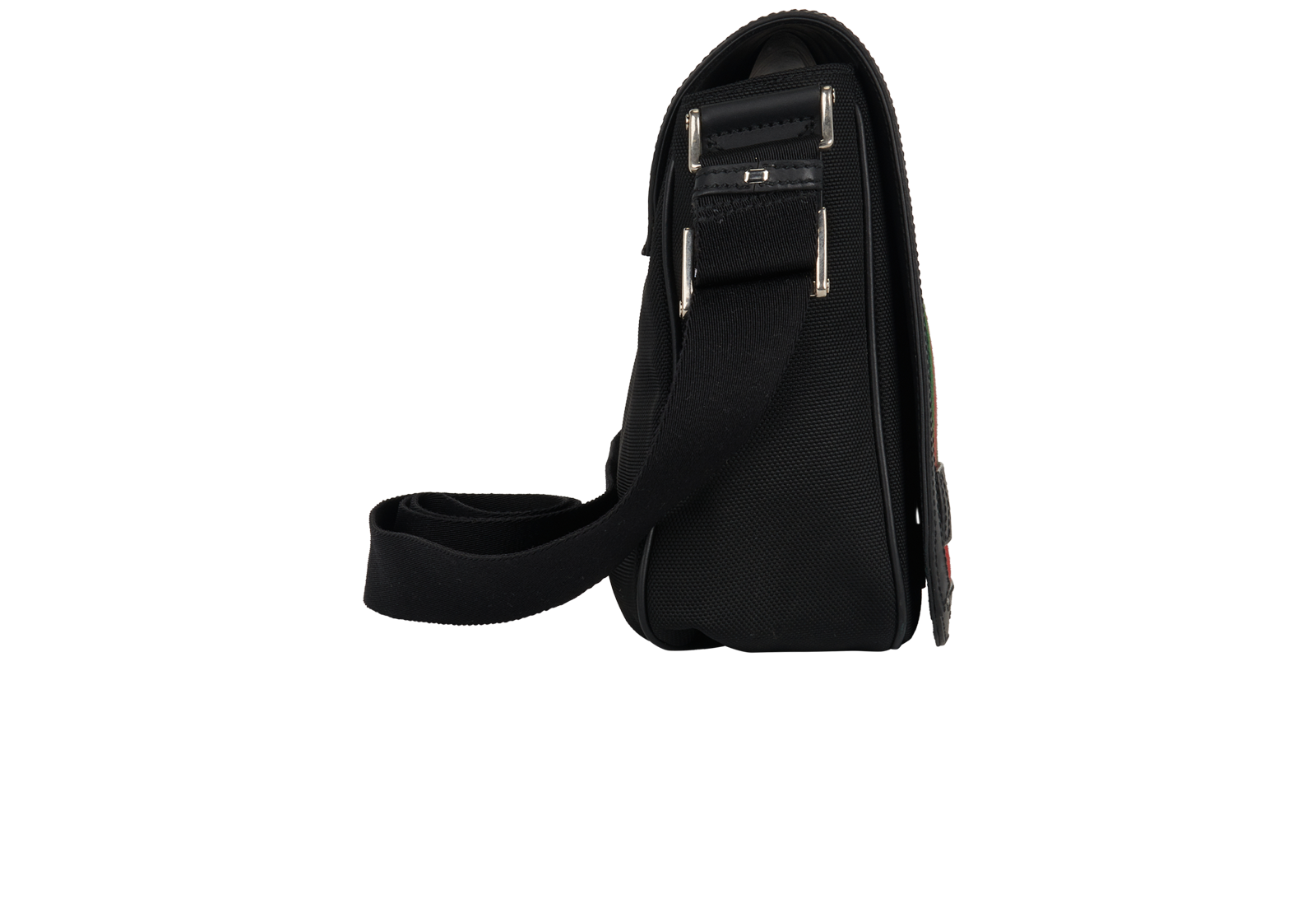 Gucci Web Stripe Messenger, &pound;520, Handbags, Black, Canvas, Side view